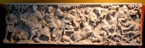 Sarcophagus met een jacht